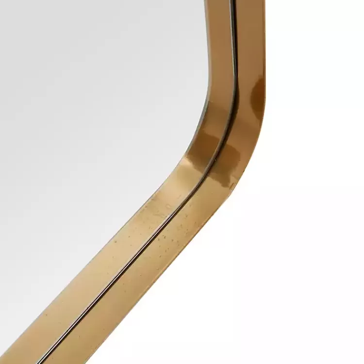 Gold Thin Iron Frame Curved Corner Mirror>Kirklands Home Sale