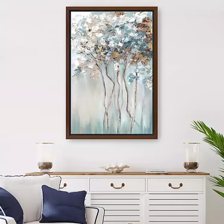 Golden Blue Forest Framed Canvas Art Print>Kirklands Home Flash Sale