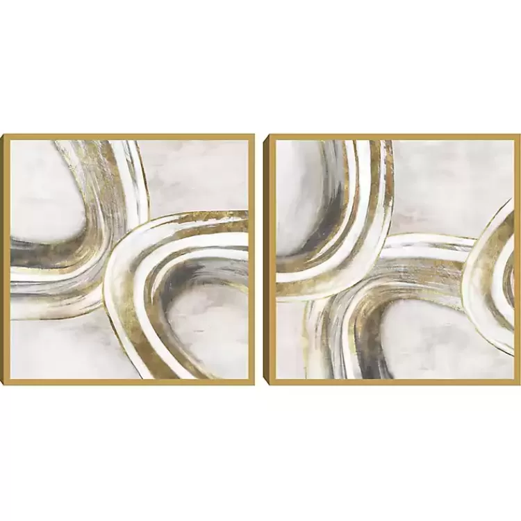 Golden Contours Framed Canvas Art Prints, Set of 2>Kirklands Home Discount