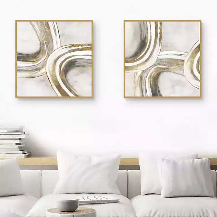 Golden Contours Framed Canvas Art Prints, Set of 2>Kirklands Home Discount