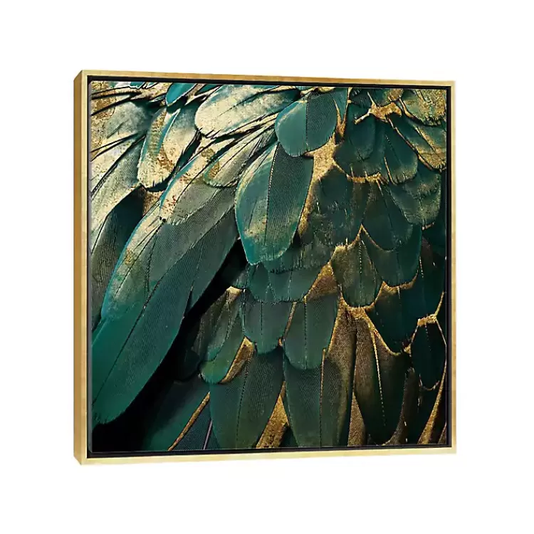 Golden Gilt Feathers Canvas Framed Art>Kirklands Home Discount