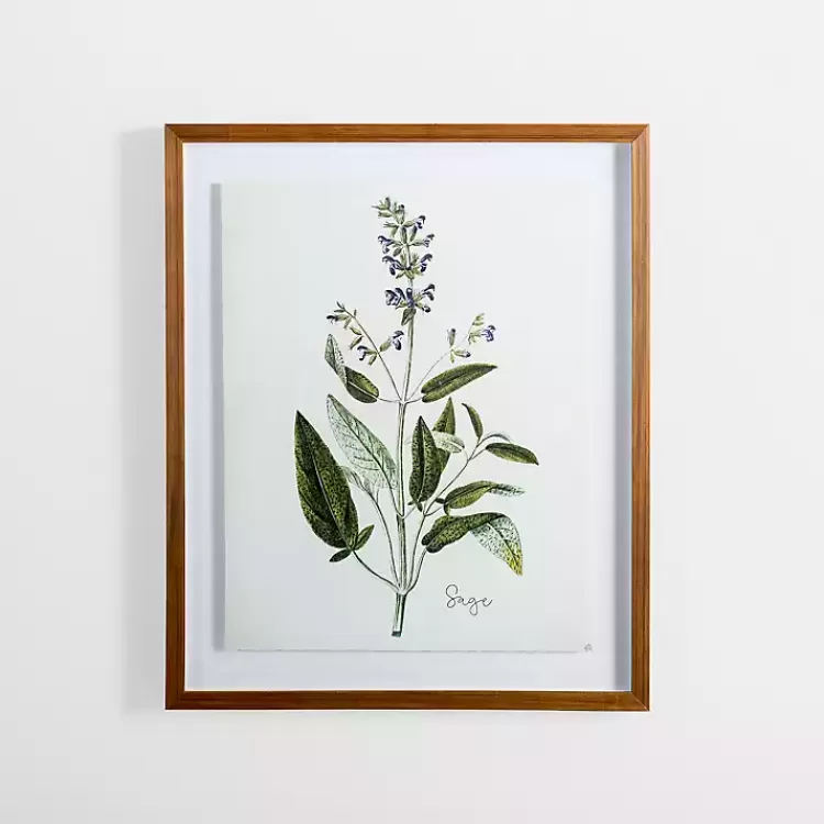 Golden Leaves Herbs Sage Framed Art Print>Kirklands Home Hot