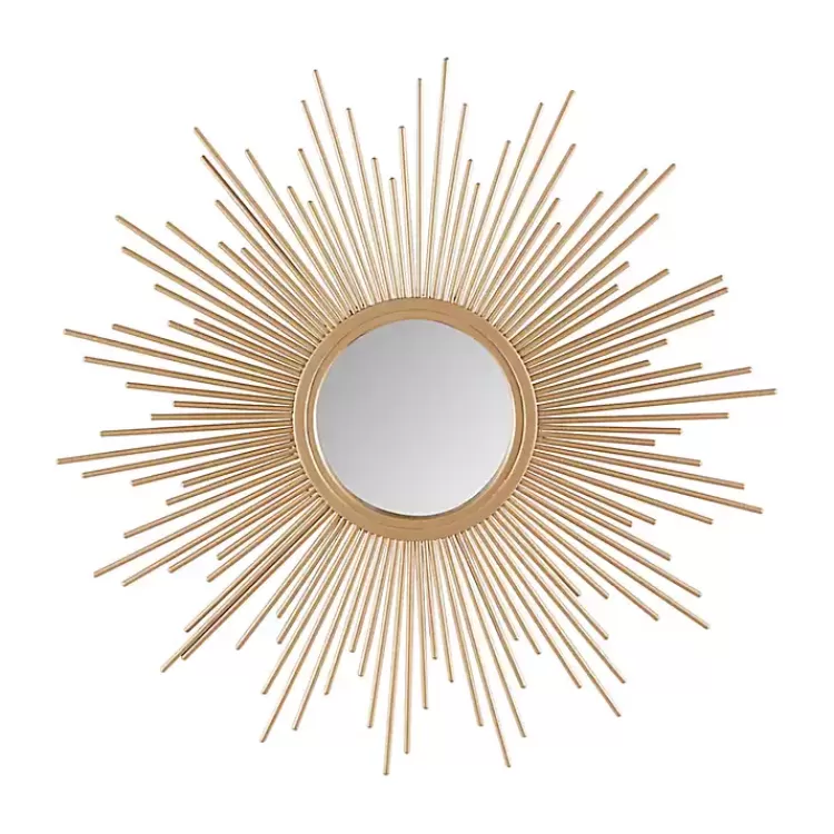 Golden Sunburst Small Decorative Wall Mirror>Kirklands Home Outlet