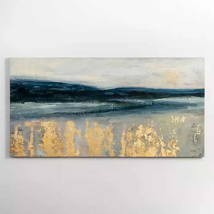Golden Turquoise Abstract Canvas Wall Art>Kirklands Home Outlet