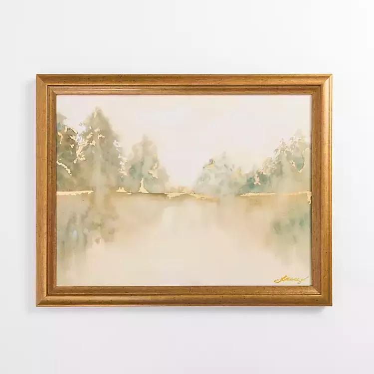 Golden Watercolor Treeline Framed Canvas Art Print>Kirklands Home Fashion