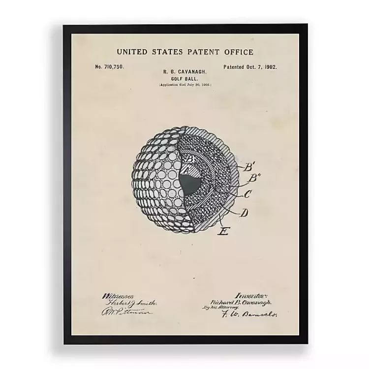 Golf Ball Patent Framed Art Print>Kirklands Home Cheap