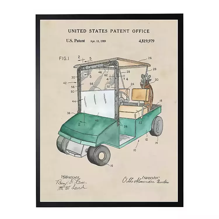 Golf Cart Patent Framed Art Print>Kirklands Home Outlet