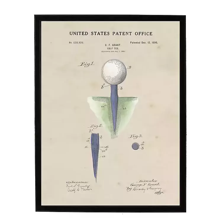 Golf Tee Patent Framed Art Print>Kirklands Home Discount
