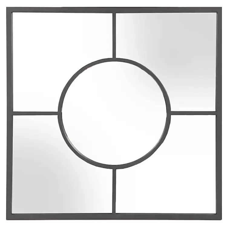 Graphite Metal Geometric Square Wall Mirror>Kirklands Home Online