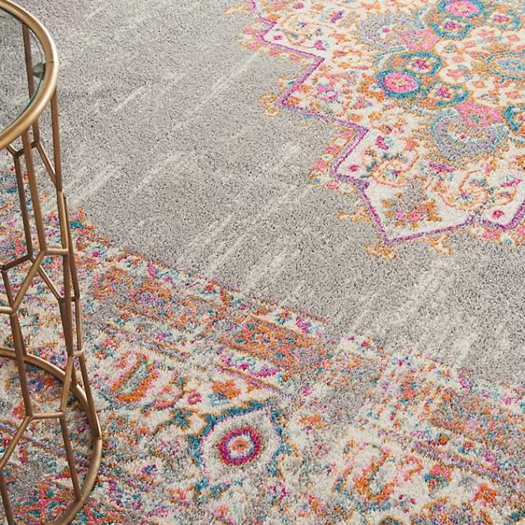 gray__pink_central_motif_botanical_area_rug_x_6-1.webp Gray & Pink Central Motif Botanical Area Rug, 9x12>Kirklands Home Fashion
