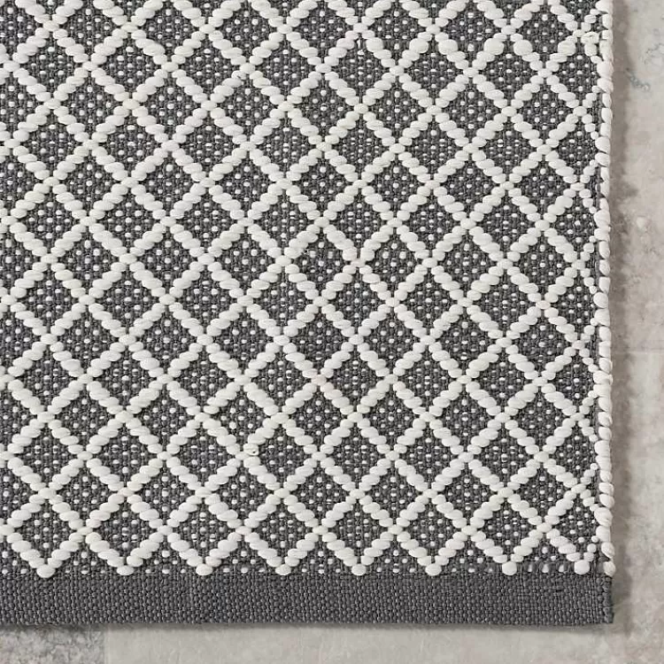 gray__white_trellis_indooroutdoor_runner_x_4.webp Gray & White Trellis Indoor/Outdoor Runner, 3x8>Kirklands Home Shop