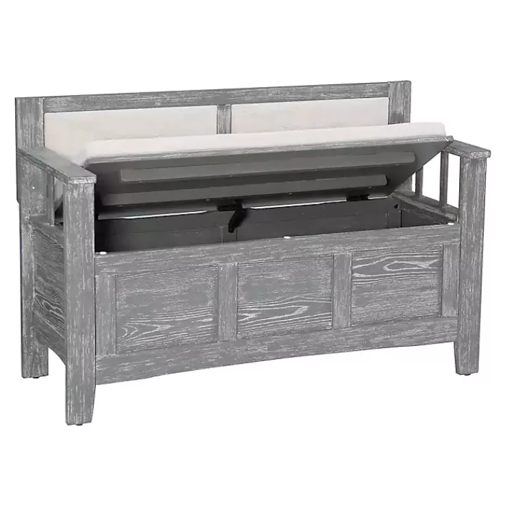 Gray and Beige Carlton Storage Bench>Kirklands Home New