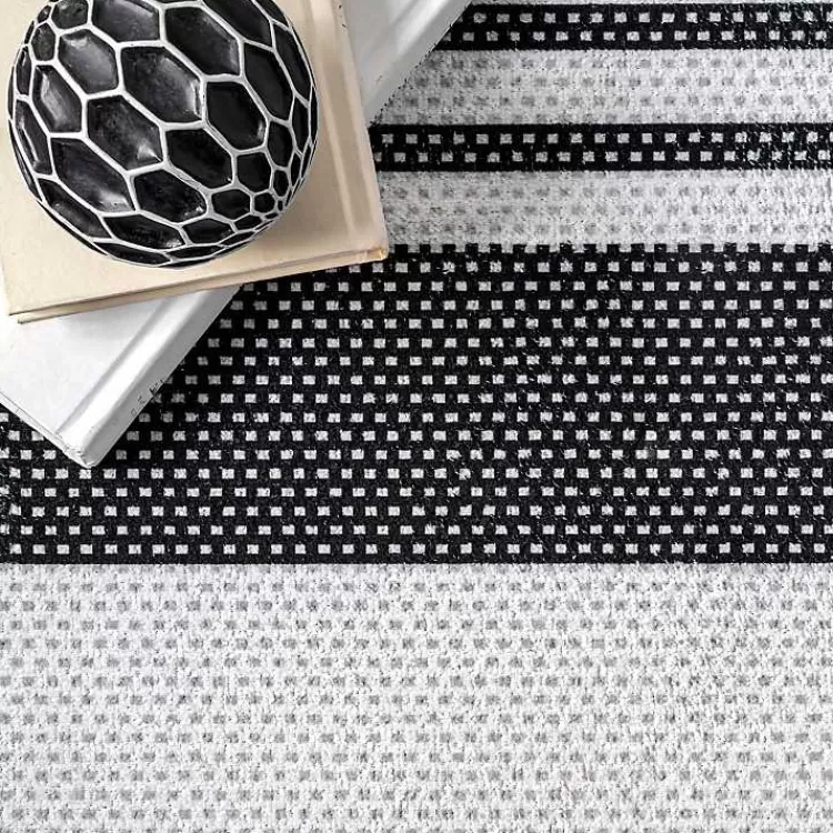 gray_and_black_striped_washable_area_rug_x_3.webp Gray and Black Striped Washable Area Rug, 5x8>Kirklands Home Hot