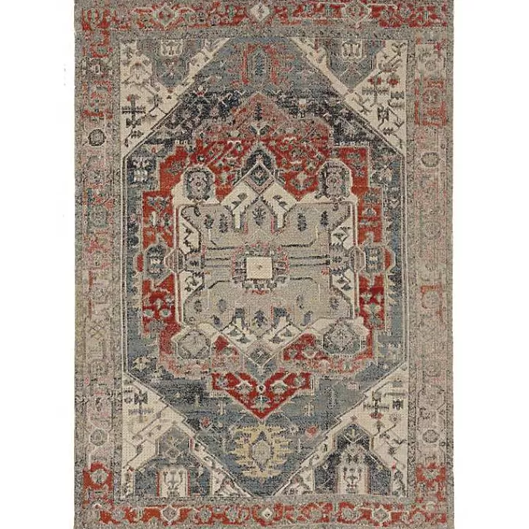 Gray and Blue Traditional Medallion Area Rug, 8x10>Kirklands Home Best