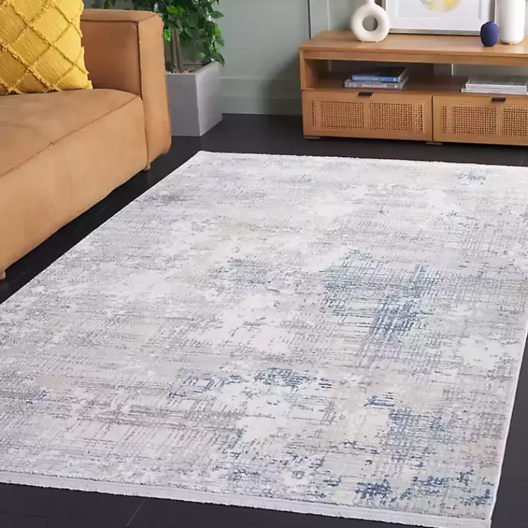 Gray and Blue Whisper Abstract Area Rug, 5x7>Kirklands Home Flash Sale
