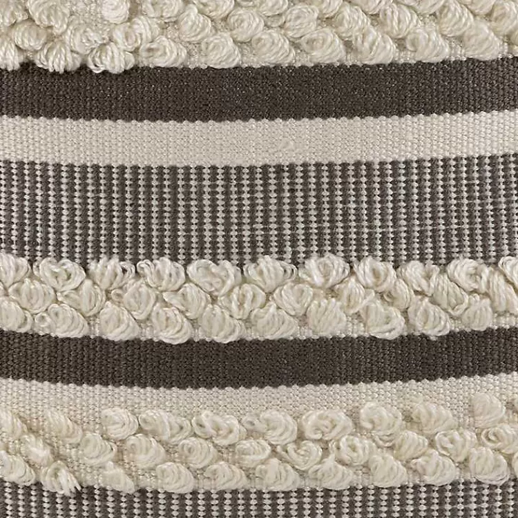 gray_and_cream_striped_indooroutdoor_pillow_3.webp Gray and Cream Striped Indoor/Outdoor Pillow>Kirklands Home Shop