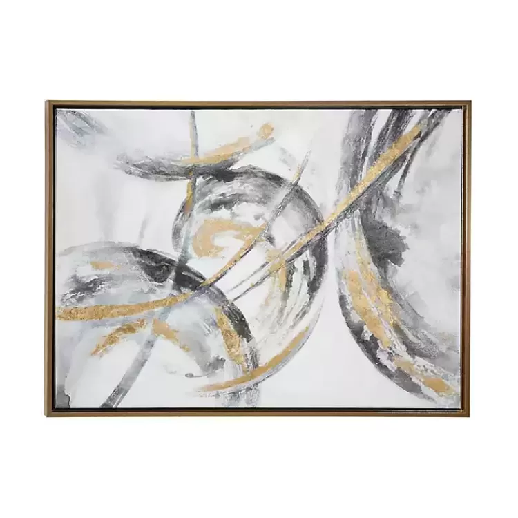 Gray and Gold Abstract Framed Canvas Art Print>Kirklands Home Shop
