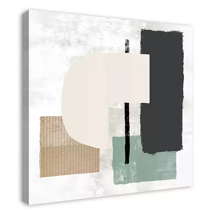 Gray and Green Abstract Geometric Canvas Wall Art>Kirklands Home Sale