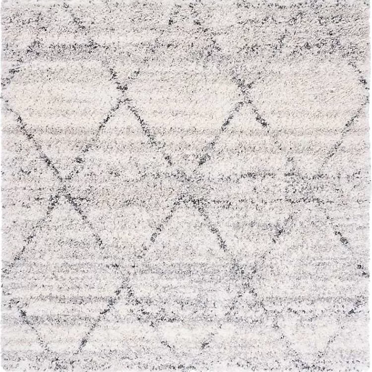 Gray and Ivory Fontana Shag Area Rug, 6x6>Kirklands Home Discount