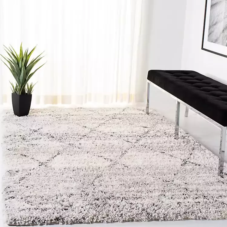 Gray and Ivory Fontana Shag Area Rug, 5x7>Kirklands Home Cheap