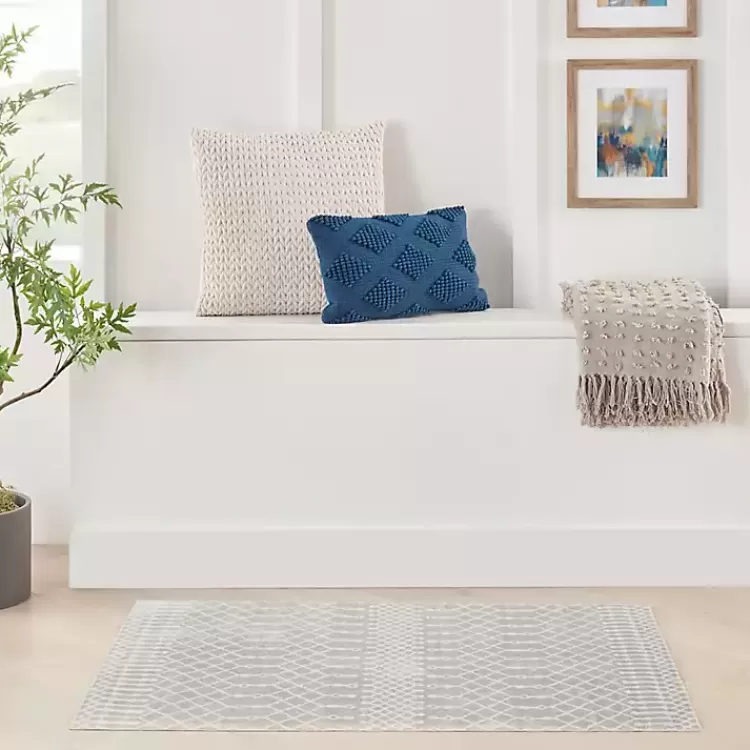 Gray and Ivory Moroccan Trellis Area Rug, 3x5>Kirklands Home Shop