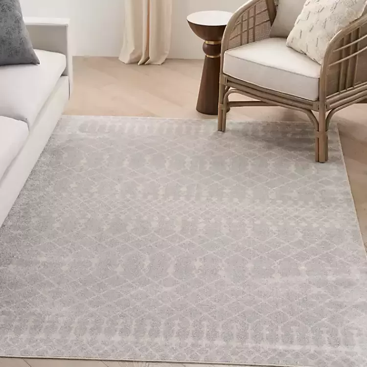 Gray and Ivory Moroccan Trellis Area Rug, 7x9>Kirklands Home Flash Sale