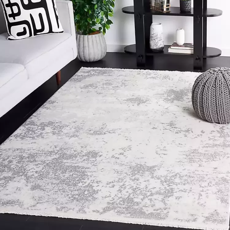 Gray and Ivory Whisper Abstract Area Rug, 8x10>Kirklands Home Hot