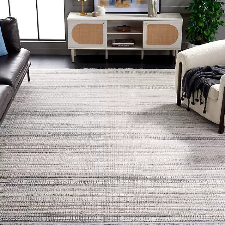 Gray and Ivory Whisper Striated Area Rug, 8x10>Kirklands Home Clearance