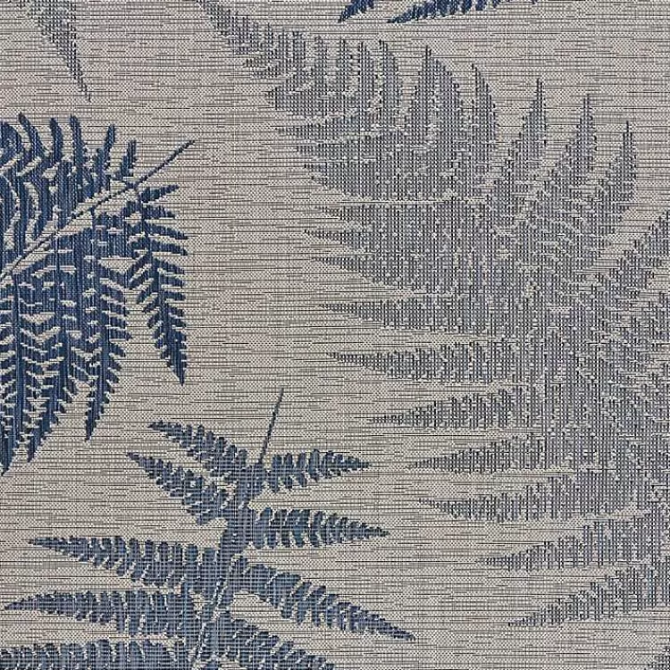 Gray and Navy Falling Ferns Outdoor Area Rug, 5x7>Kirklands Home Best