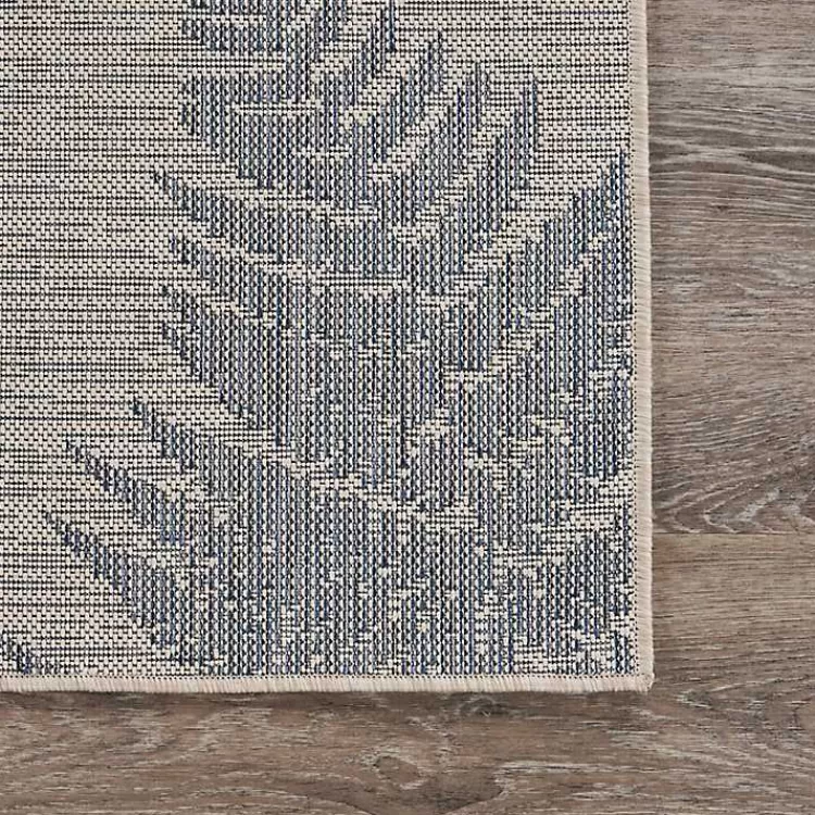 Gray and Navy Falling Ferns Outdoor Area Rug, 5x7>Kirklands Home Best