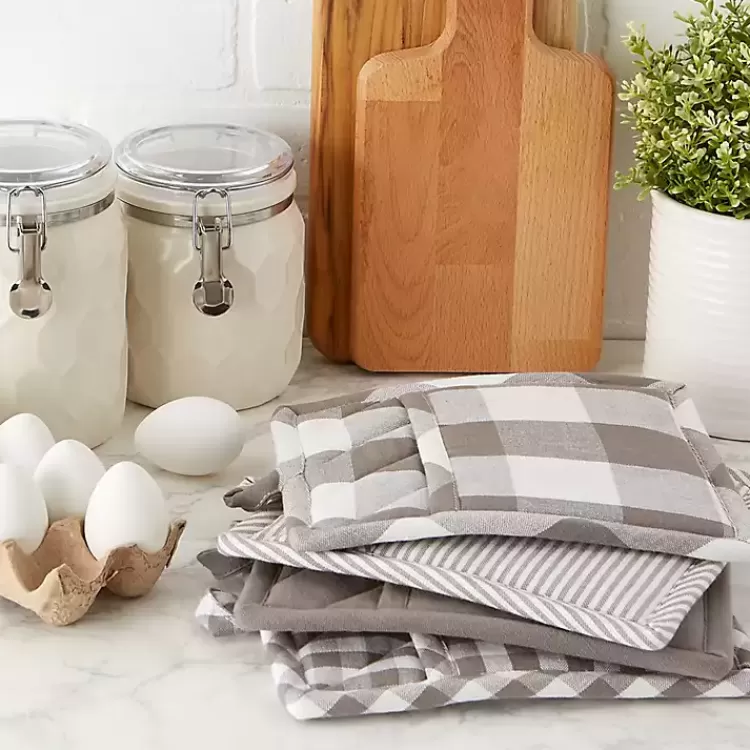 and White Multiprint 4-pc. Pot Holder Set>Kirklands Home Flash Sale