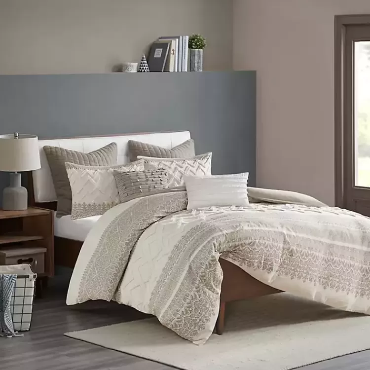 Gray and White 3-pc. California King Duvet Set>Kirklands Home Best