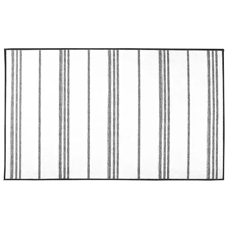 Gray and White Stripe Washable Area Rug, 3x5>Kirklands Home Store