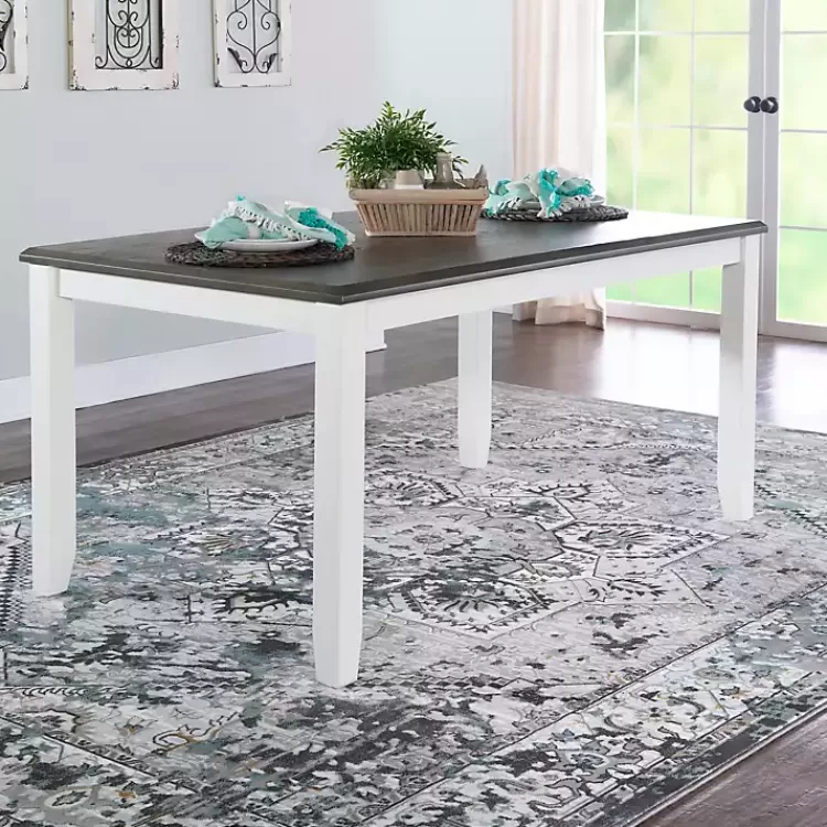 Gray and White Two-Toned Wood Dining Table>Kirklands Home New