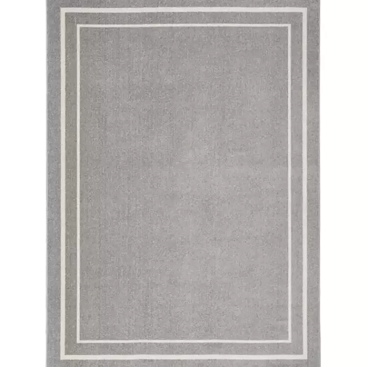 Gray Bordered Indoor/Outdoor Area Rug, 6x9>Kirklands Home Fashion
