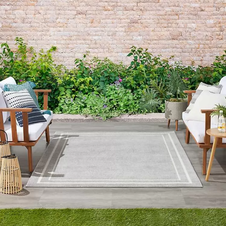 gray_bordered_indooroutdoor_area_rug_x_5-2.webp Bordered Indoor/Outdoor Area Rug, 5x7>Kirklands Home Cheap