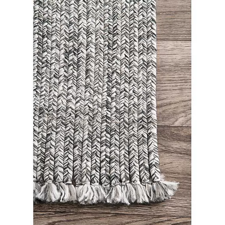 gray_braided_area_rug_with_tassels_x_5.webp Braided Area Rug with Tassels, 10x14>Kirklands Home Sale