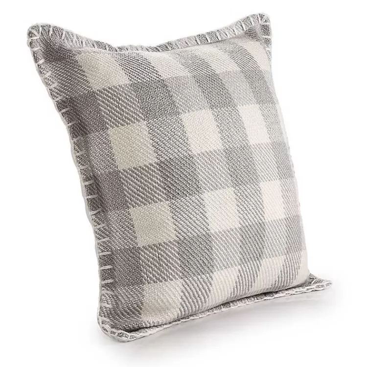 gray_buffalo_check_stitched_outdoor_throw_pillow_6.webp Gray Buffalo Check Stitched Outdoor Throw Pillow>Kirklands Home Outlet