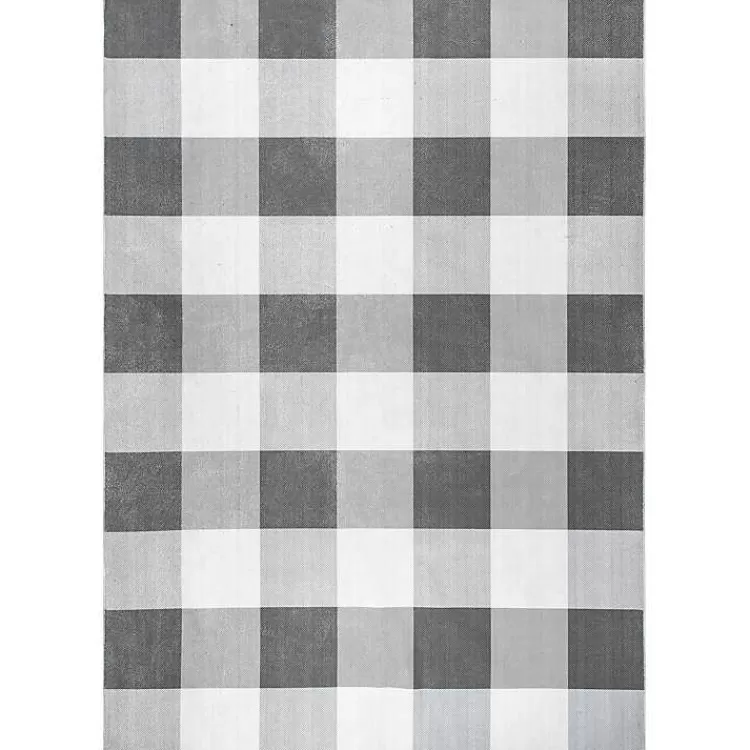 Gray Buffalo Plaid Washable Area Rug, 4x6>Kirklands Home Outlet