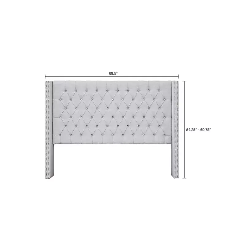 gray_button_tufted_nailhead_trim_queen_headboard_4.webp Button Tufted Nailhead Trim Queen Headboard>Kirklands Home Hot
