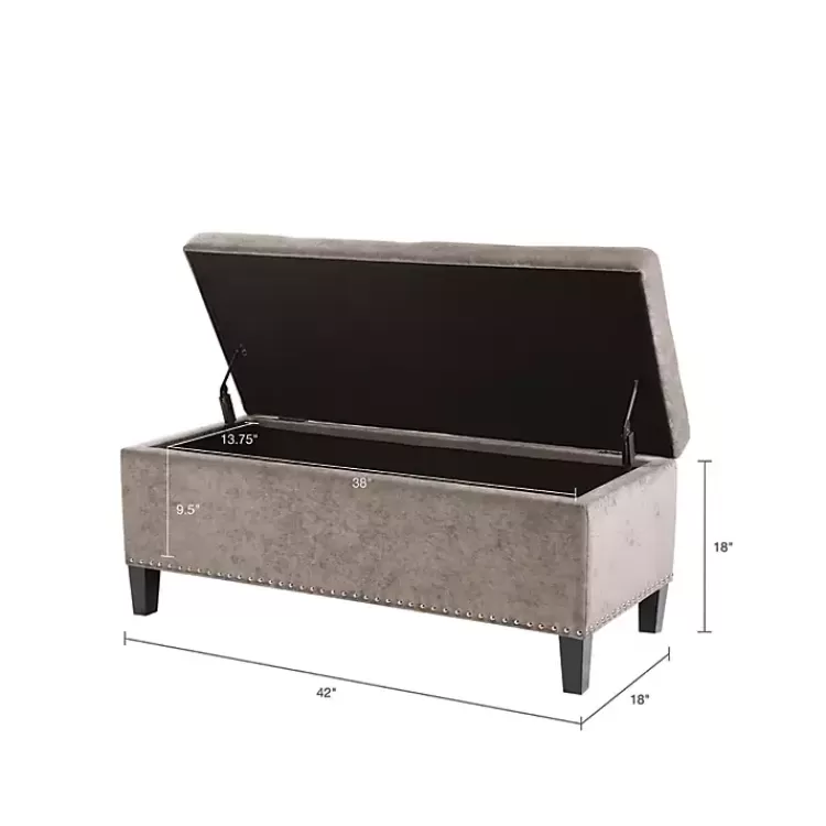 gray_button_tufted_storage_bench_3.webp Button Tufted Storage Bench>Kirklands Home Best Sale