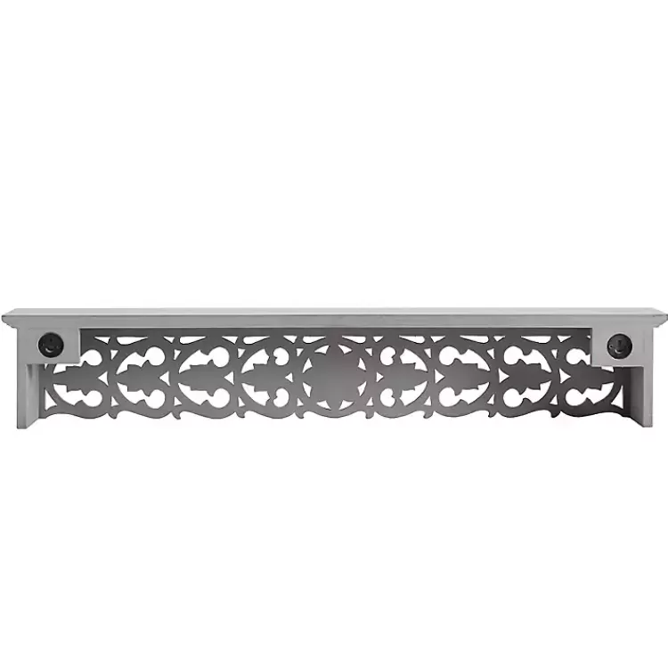 Gray Carved Floral Decorative Wall Shelf>Kirklands Home Outlet