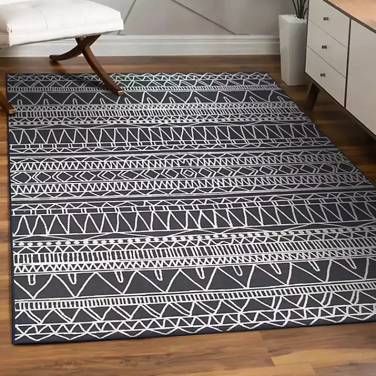 Gray Chelsea Geometric Washable Area Rug, 5x7>Kirklands Home Hot