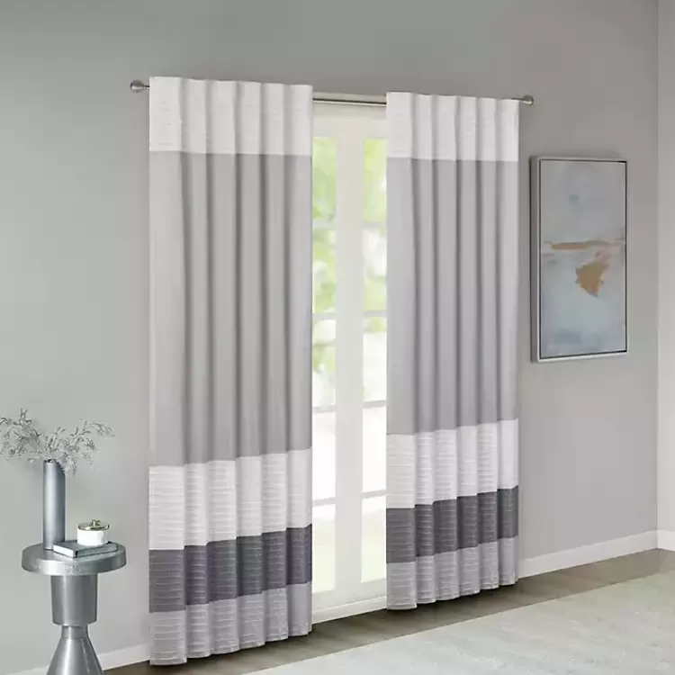 gray_color_block_striped_curtain_panel__in_2.webp Gray Color Block Striped Curtain Panel, 84 in.>Kirklands Home Cheap