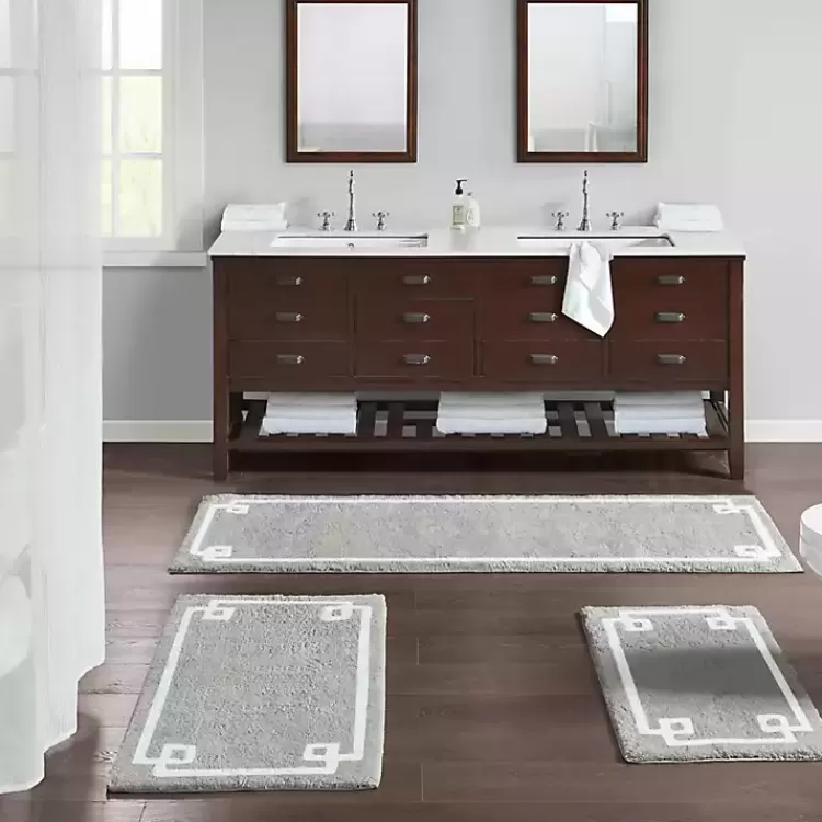 Cotton Tufted Bath Runner with Border>Kirklands Home Clearance
