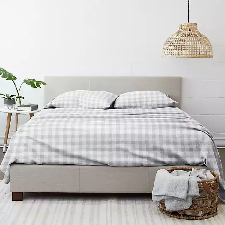 Gray Country Plaid 4-pc. California King Sheet Set>Kirklands Home Cheap