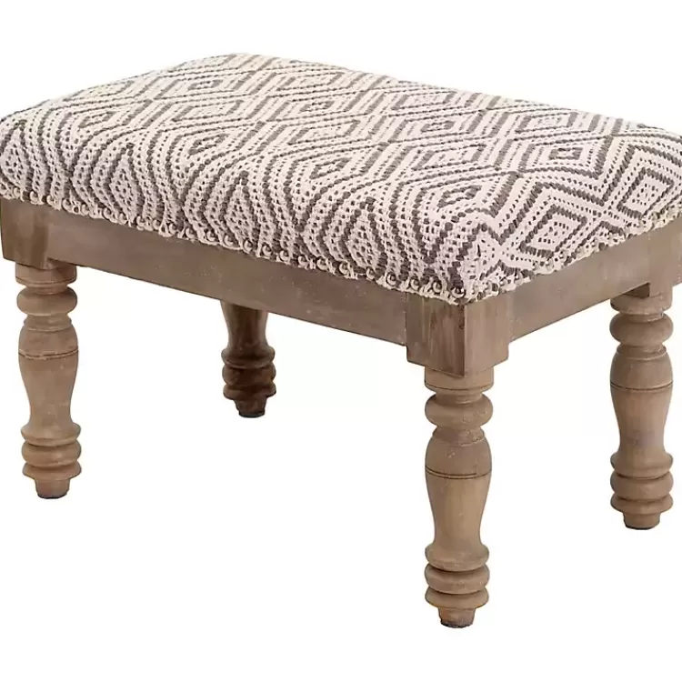 Gray Diamond Upholstered Ottoman>Kirklands Home Flash Sale