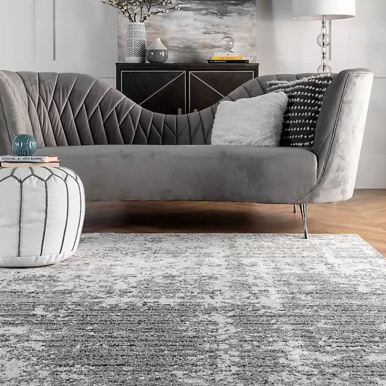 Gray Distressed Power Loomed Area Rug, 12x15>Kirklands Home Hot