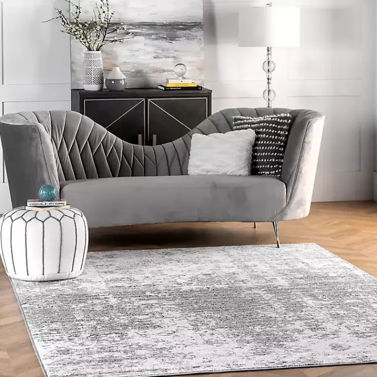 Gray Distressed Power Loomed Area Rug, 8x12>Kirklands Home Cheap