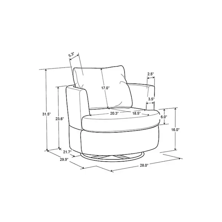 gray_elmhurst_swivel_accent_chair_9.webp Elmhurst Swivel Accent Chair>Kirklands Home Best